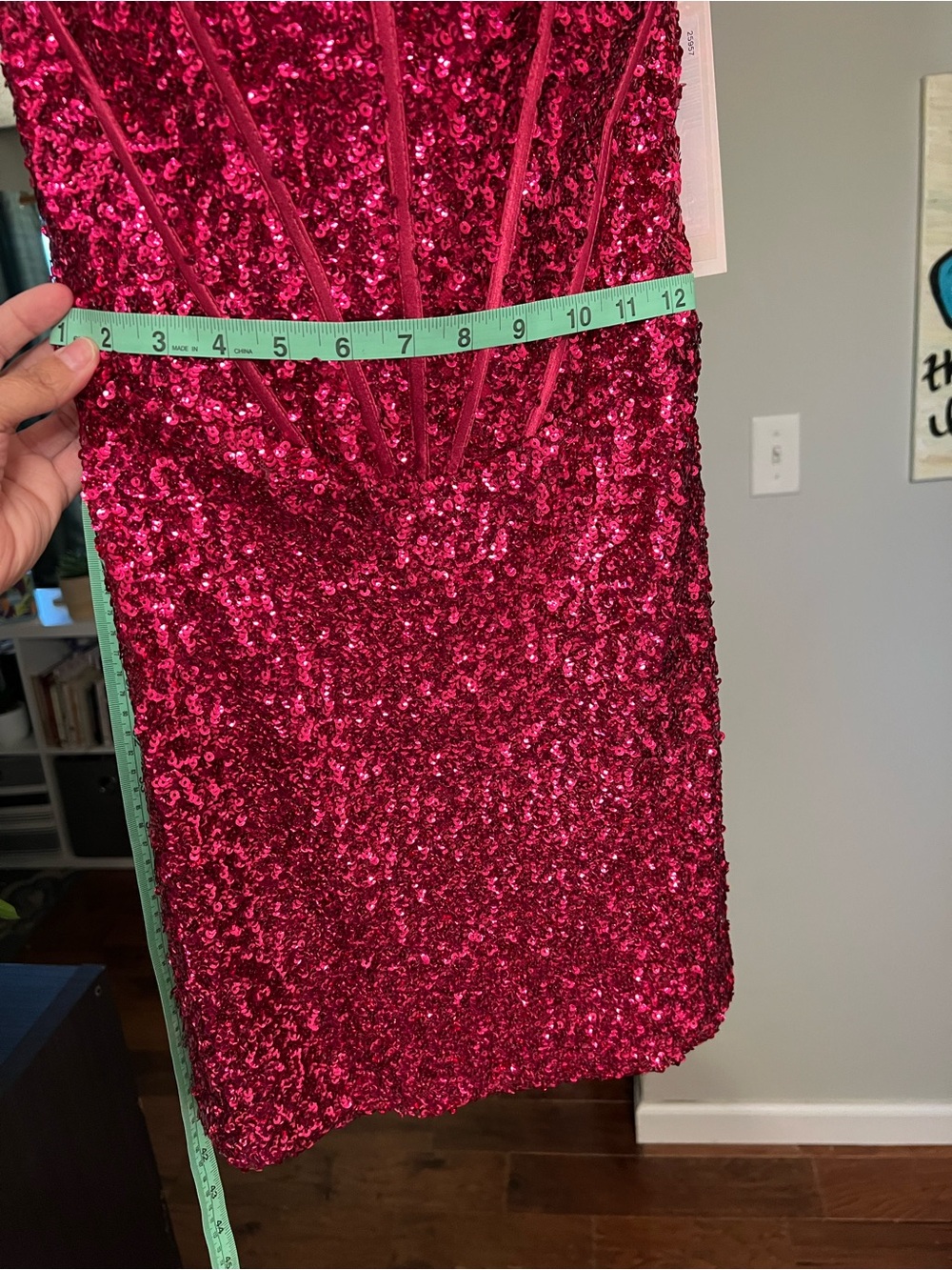 NWT Jovani 25957 Raspberry Sequin Strapless Corset Mini Dress Size 6 Prom HOCO - Picture 8 of 12